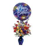 Happy Birthday Balloon and Bouquet